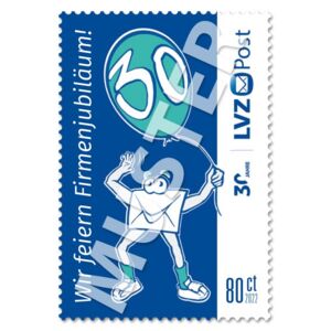 Sonderbriefmarke 0,80 € 30 Jahre Firmenjubiläum LVZ Post